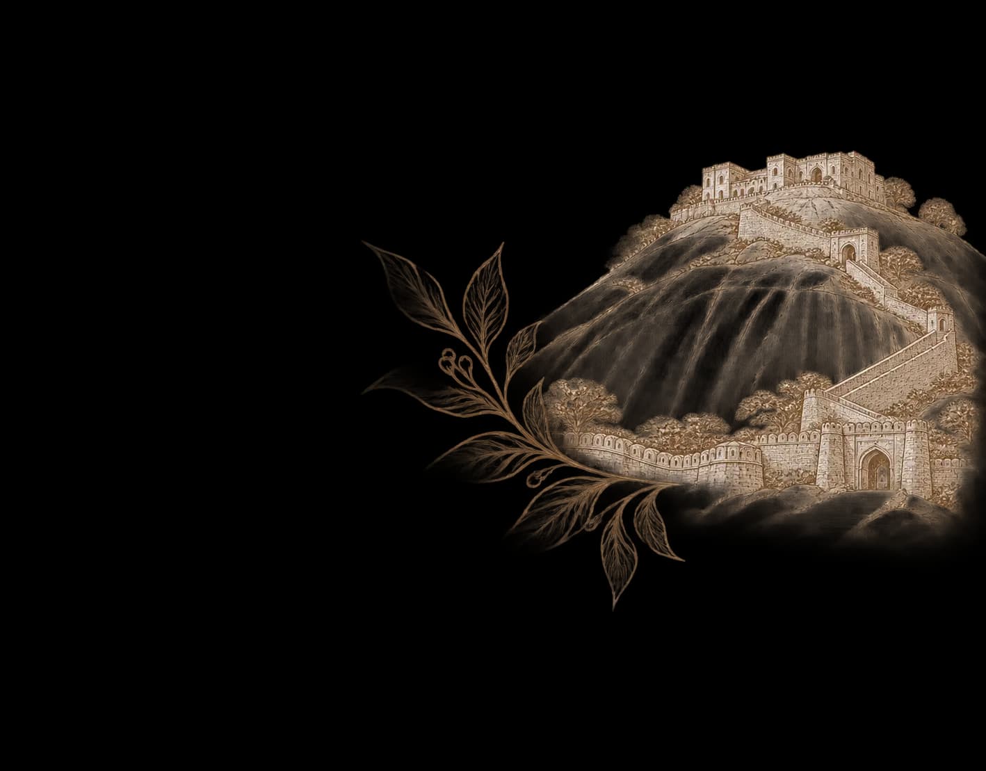 Bhongir Fort Line Art