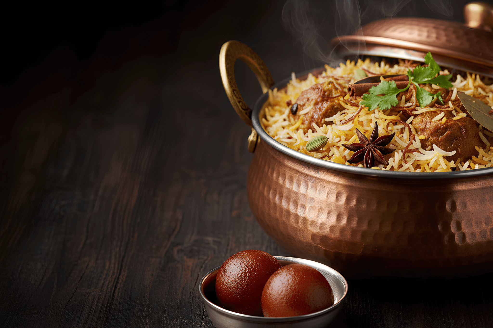 FREE DESSERT WITH BIRYANI slide 1